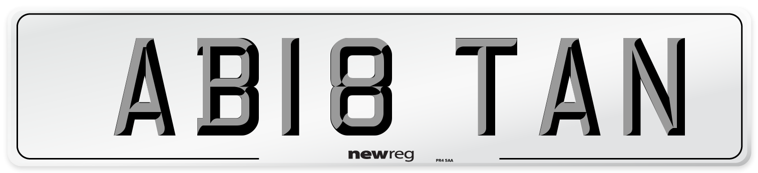 AB18 TAN Number Plate from New Reg
